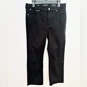 J CREW 9” Black Demi Boot Crop Denim Jean 30 frayed ankle mid rise denim pants